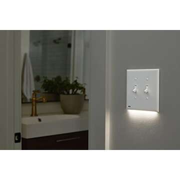 SnapPower SwitchLight - LED Night Lights Wall Plate with Built-in Sensors for Double-Gang Light Switches