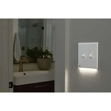 SnapPower SwitchLight - LED Night Lights Wall Plate with Built-in Sensors for Double-Gang Light Switches