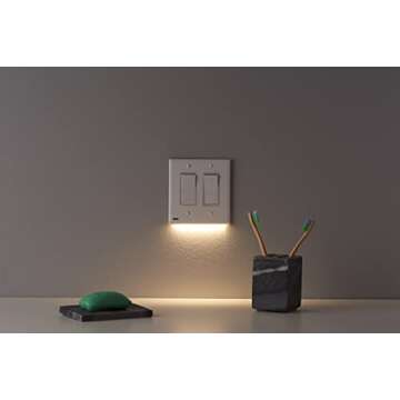 SnapPower SwitchLight - LED Night Lights Wall Plate with Built-in Sensors for Double-Gang Light Switches