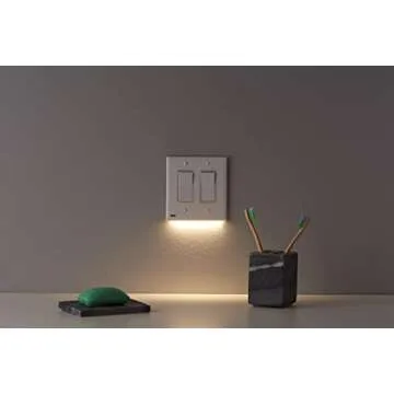 SnapPower SwitchLight - LED Night Lights Wall Plate with Built-in Sensors for Double-Gang Light Switches