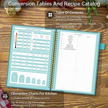Recipe Book to Write in Your Own Recipes, Blank Recipe Notebook with Tabs for Family Cooking Lover, ...