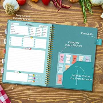 Stylish Teal Recipe Book for Family Cooking Lovers
