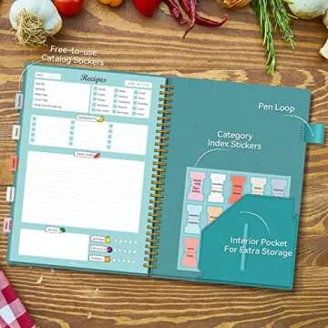 Stylish Teal Recipe Book for Family Cooking Lovers