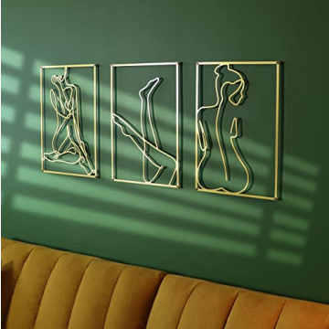 Gold Wall Decor modern wall decor minimalist wall art 016” Thickness solid Metal gold Wall Art Abs...