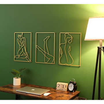 Modern Gold Metal Wall Art for Unique Home Decor