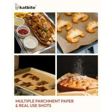 Katbite 120Pcs 8x12 inches Parchment Paper Sheets, Heavy Duty Unbleached Baking Paper, Pre-cut Parchment Paper for Baking, Air Fryer, Grilling, Steaming