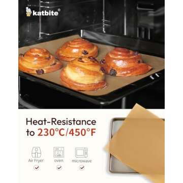Katbite 120Pcs 8x12 inches Parchment Paper Sheets, Heavy Duty Unbleached Baking Paper, Pre-cut Parchment Paper for Baking, Air Fryer, Grilling, Steaming