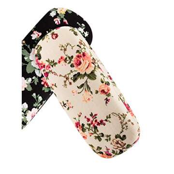2 Pieces Hard Shell Eyeglass Case for Women - Floral Design, Portable & Stylish