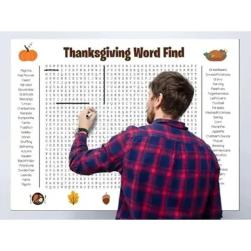 Jumbo Thanksgiving Word Search Poster for Family Fun