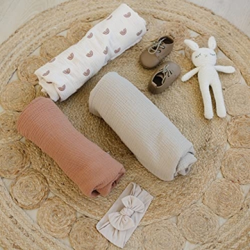 Soft Versatile Konssy Muslin Swaddle Blankets Pack 3