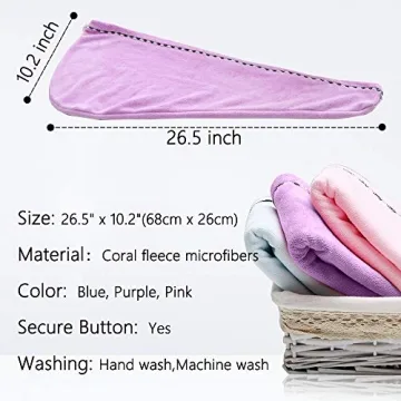Vinker Microfiber Hair Towel Wrap Quick Dry Ultra Soft 3 Pack