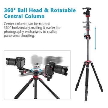 NEEWER 75" Tripod with Rotatable Center Column for Photography