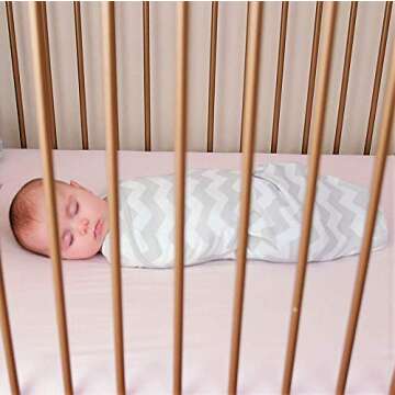 Comfy Cubs Easy Swaddle Blanket, 3 Pack - 100% Cotton Newborn Wrap, Small for 0-3 Months Infants, wi...