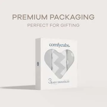 Comfy Cubs Easy Swaddle Blanket, 3 Pack - 100% Cotton Newborn Wrap, Small for 0-3 Months Infants, with Adjustable Velcro, Breathable and Durable Sleep Sack for Babies - Grey