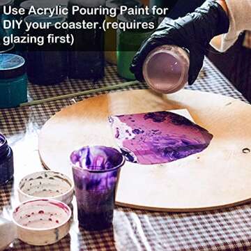 24 Pack Ceramic Tiles for Crafts with Holders - DIY Coasters Set