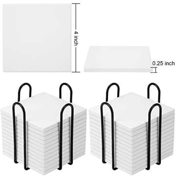 24 Pack DIY Ceramic Coaster Set for Creative Projects
