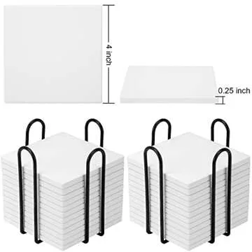 24 Pack DIY Ceramic Coaster Set for Creative Projects