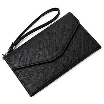 ZOPPEN Passport Holder Travel Wallet (Ver.5) for Women Rfid Blocking Multi-purpose Passport Cover Document Organizer Strap, Black