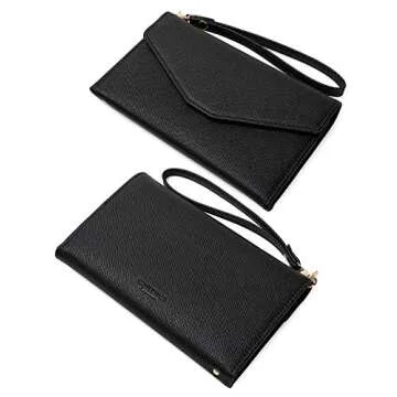 ZOPPEN Passport Holder Travel Wallet (Ver.5) for Women Rfid Blocking Multi-purpose Passport Cover Document Organizer Strap, Black