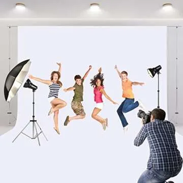 Aimosen 10x10 FT White Backdrop Background for Photography, Large Pure White Photo Backdrop Curtain Drapes, High Density White Screen Backdrops for Party Portrait Photoshoots Booth Video Studio
