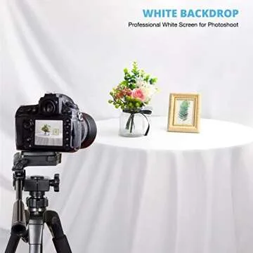 Aimosen 10x10 FT White Backdrop Background for Photography, Large Pure White Photo Backdrop Curtain Drapes, High Density White Screen Backdrops for Party Portrait Photoshoots Booth Video Studio