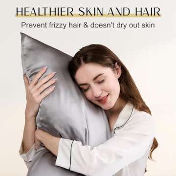 ZIMASILK Upgraded 100% Pure Mulberry Silk Pillowcase for Hair and Skin Silk Pillow Cases with Reinforced Hidden Zipper, More Soft & Durable Highest Grade 6A Silk, Gift Box 1Pc (20"x26", Grey)