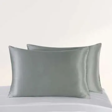 ZIMASILK Upgraded 100% Pure Mulberry Silk Pillowcase for Hair and Skin Silk Pillow Cases with Reinforced Hidden Zipper, More Soft & Durable Highest Grade 6A Silk, Gift Box 1Pc (20"x26", Grey)
