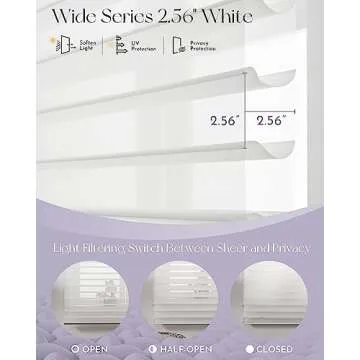 Graywind Motorized Wider Shangrila Shades Compatible with Alexa Google Remote Control Rechargeable Smart Light Filtering Privacy Electric Blinds with Valance, Custom Size (2.56" White)