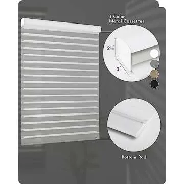 Graywind Motorized Wider Shangrila Shades Compatible with Alexa Google Remote Control Rechargeable Smart Light Filtering Privacy Electric Blinds with Valance, Custom Size (2.56" White)