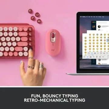Logitech POP Wireless Mouse and POP Keys Mechanical Keyboard Combo - Customisable Emojis, SilentTouch, Precision/Speed Scroll, Bluetooth, Multi-Device, OS Compatible - Heartbreaker Rose