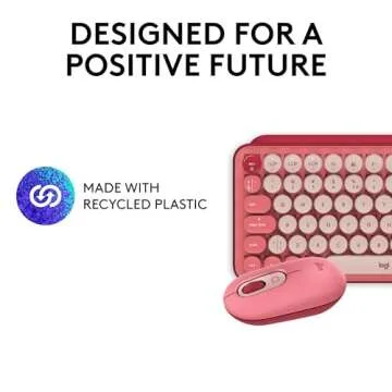 Logitech POP Wireless Mouse and POP Keys Mechanical Keyboard Combo - Customisable Emojis, SilentTouch, Precision/Speed Scroll, Bluetooth, Multi-Device, OS Compatible - Heartbreaker Rose