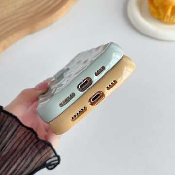 Caseative for iPhone 14 Pro Max Case,Water Ripple Pattern Curly Wave Frame Soft Compatible with iPhone Case (Pink,iPhone 14 Pro Max)