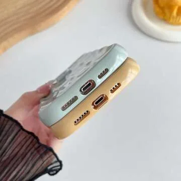 Caseative for iPhone 14 Pro Max Case,Water Ripple Pattern Curly Wave Frame Soft Compatible with iPhone Case (Pink,iPhone 14 Pro Max)