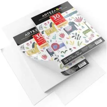 ARTEZA Watercolor Paper for Kids, 2 Pack, 30 Sheets Each, 9x12 Inches Water Pad, 135lb/200gsm, Glue Bound, Acid Free Kids Paper