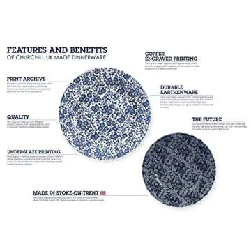 Churchill Blue Willow Dinner Plates, Salad Plates and Coupe Bowls 12 Piece Dinnerware Set, Made In England