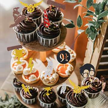 CCINEE Wizard Cupcake Toppers for Magical Parties