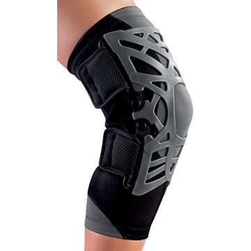 DonJoy Reaction Web Knee Support Brace with Compression Undersleeve: Grey, Medium/Large