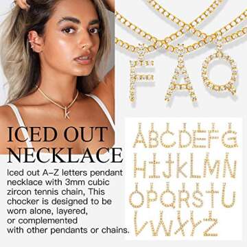 Suplight Initial Necklace - Stylish Gold Plated Choker