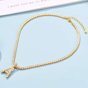 Suplight Initial Necklace - Stylish Gold Plated Choker