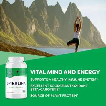 Vimergy Spirulina Capsules – Concentrated Plant Protein Supports Immune Health & Cardiovascular Fu...