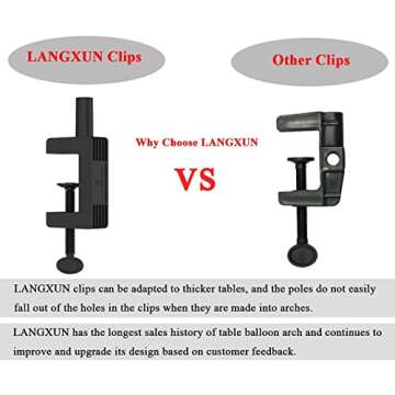 LANGXUN 12ft Black Table Balloon Arch Kit, Balloon Arch Stand Frame For Birthday Decorations, Party,Wedding and Graduation Decorations, Christmas Decorations Baby Shower Bachelor Party Supplies