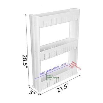 Modern Home Narrow Sliding Storage Organizer Rack