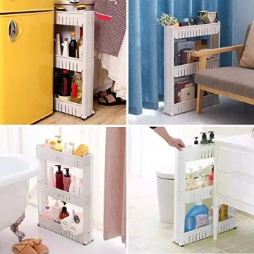 Modern Home Narrow Sliding Storage Organizer Rack
