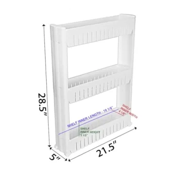 Modern Home Narrow Sliding Storage Organizer Rack