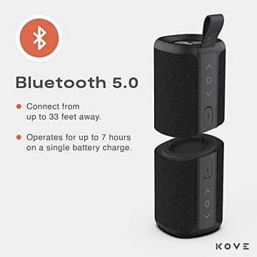 KOVE Commuter 2 Portable Bluetooth Speaker HD Sound Deep Bass