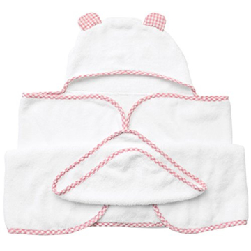 Channing & Yates Premium Boutique Baby Towels for Girls - Hooded Girl Towel & Washcloth Set - Organic Viscose Made from Bamboo Baby Towels with Hood - Baby Girl Bath Towels (Pink)