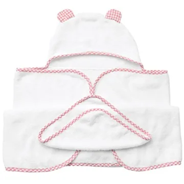 Channing & Yates Premium Boutique Baby Towels for Girls - Hooded Girl Towel & Washcloth Set - Organic Viscose Made from Bamboo Baby Towels with Hood - Baby Girl Bath Towels (Pink)