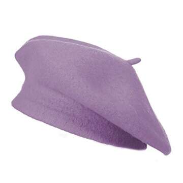 Lavender ZLYC Wool Beret Hat for Women - Classic Style