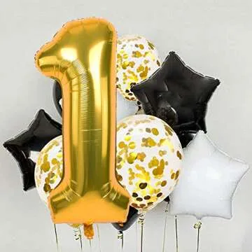 TONIFUL 40 Inch Gold Large Numbers Balloon 0-9 Birthday Party Decorations,Foil Mylar Big Number Balloon Digital 2 for Birthday Party,Wedding, Bridal Shower Engagement Photo Shoot, Anniversary