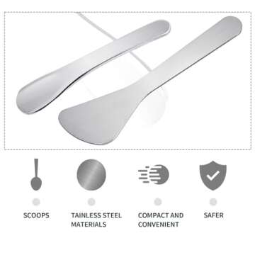 2Pcs Mini Metal Cosmetic Spatulas, Makeup Spatulas, Skincare Spatula, Cream Spatula, Beauty Accessories for Mixing and Sampling Plant Masks, Skin Care Creams, Eye Cream, Essences(Style 3)